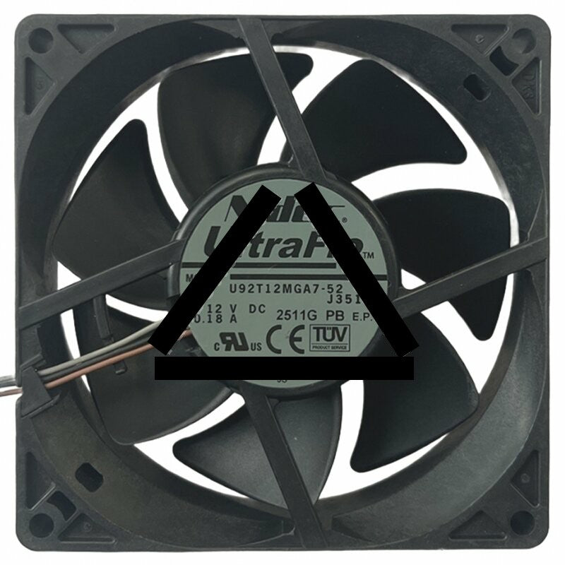 Nidec UltraFlo U92T12MGA7-52J351 DC 12V 0.18A 3 Wires Axial Cooling Fan