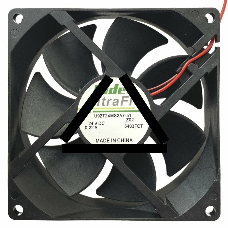 Nidec UltraFlo U92T24MS2A7-51Z02 DC 24V 0.22A 2 Wires Axial Cooling Fan