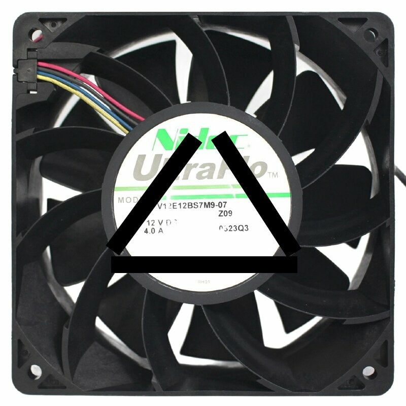Nidec UltraFlo V12E12BS7M9-07Z09 DC 12V 4.0A 4 Wires 12038 PWM Axial Fan