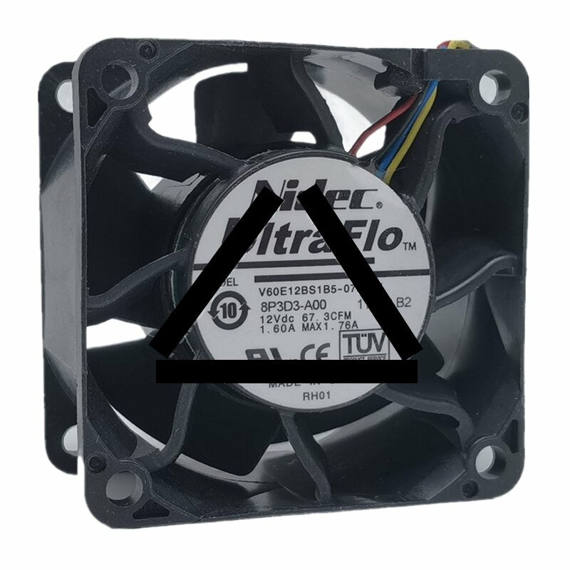 Nidec UltraFlo V60E12BS1B5-07A027 DC 12V 1.60A 6038 Axial Cooling Fan