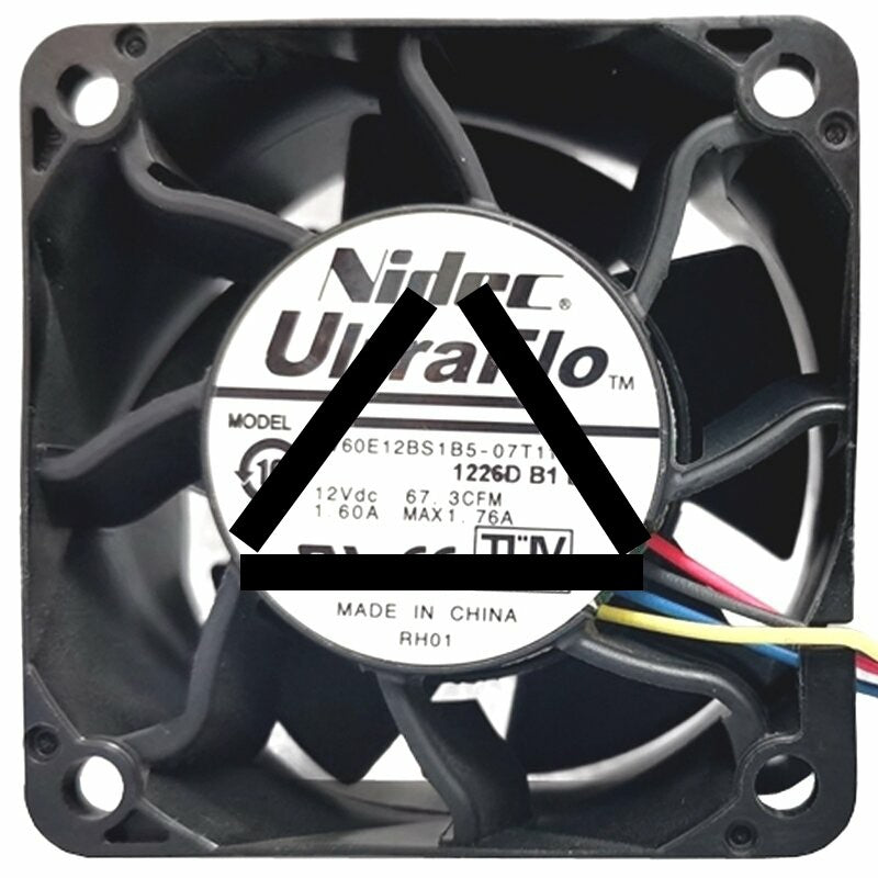 Nidec UltraFlo V60E12BS1B5-07T11 DC 12V 1.60A 67.3CFM Axial Cooling Fan