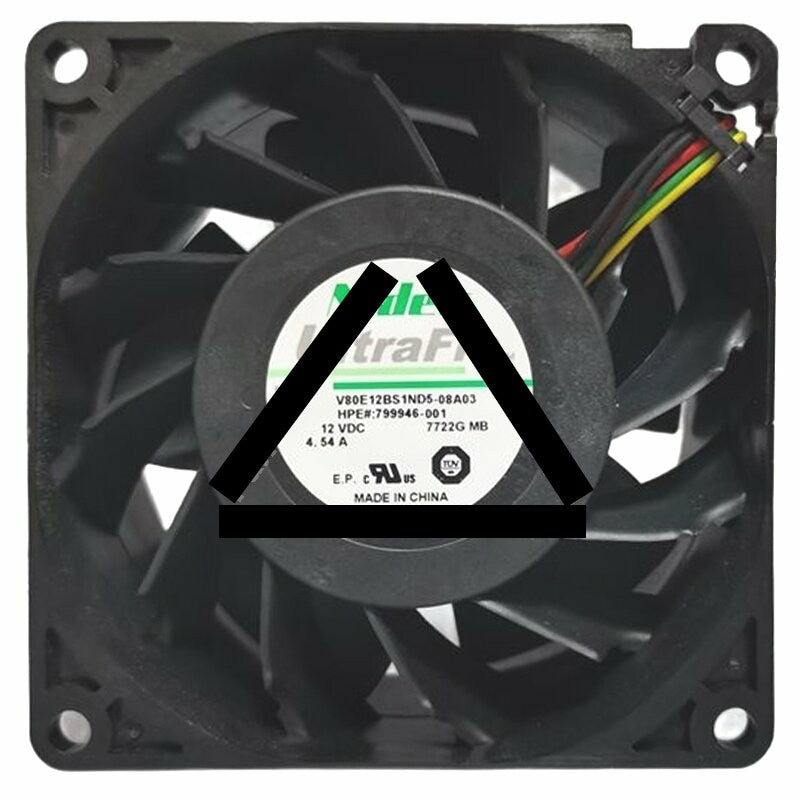 Nidec UltraFlo V80E12BS1ND5-08A03 DC 12V 4.54A 5 Wires Axial Cooling Fan