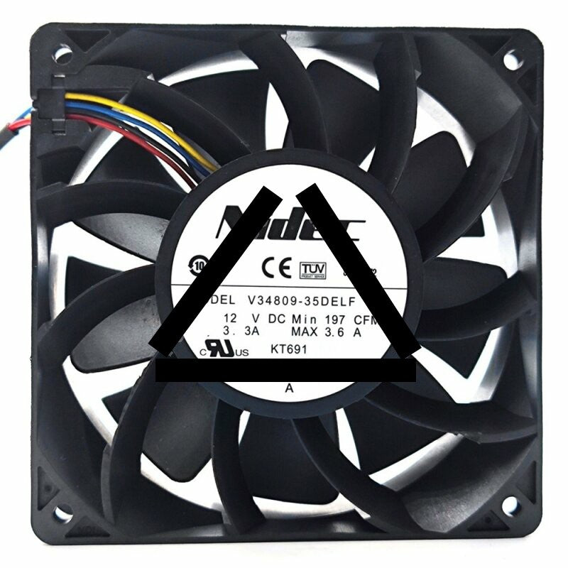 Nidec V34809-35DELF DC 12V 3.3A 4 Wires 197CFM Axial Cooling Fan