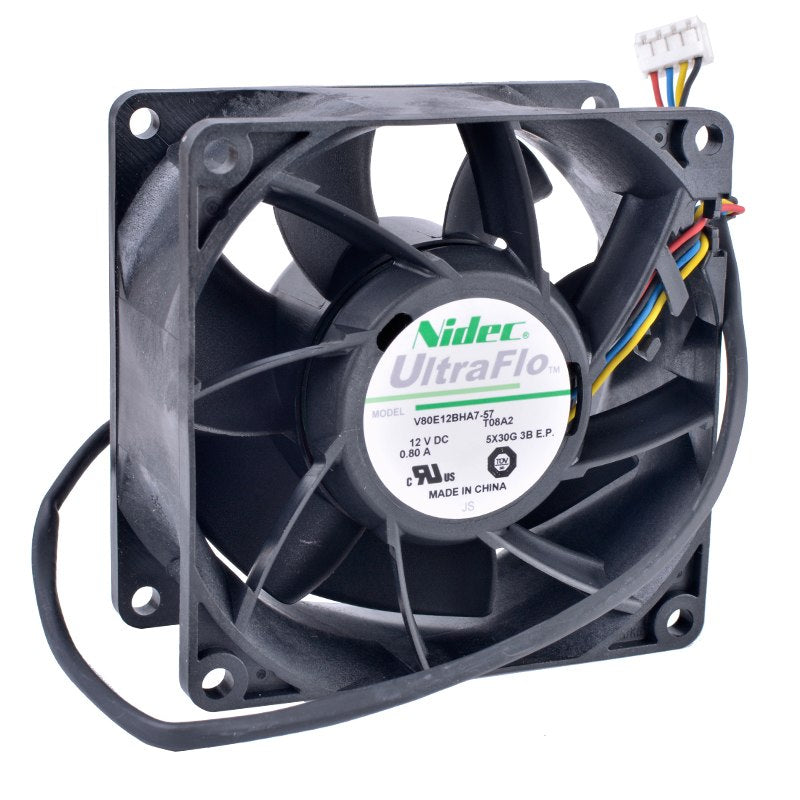Nidec V80E12BHA7-57 12V 0.80A مروحة تبريد بمحمل كروي مزدوج