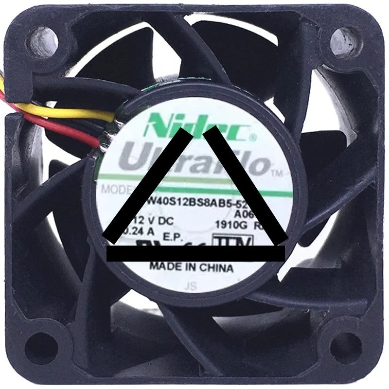 Nidec W40S12BS8AB5-52 DC 12V 0.24A 3 Wires Axial Cooling Fan