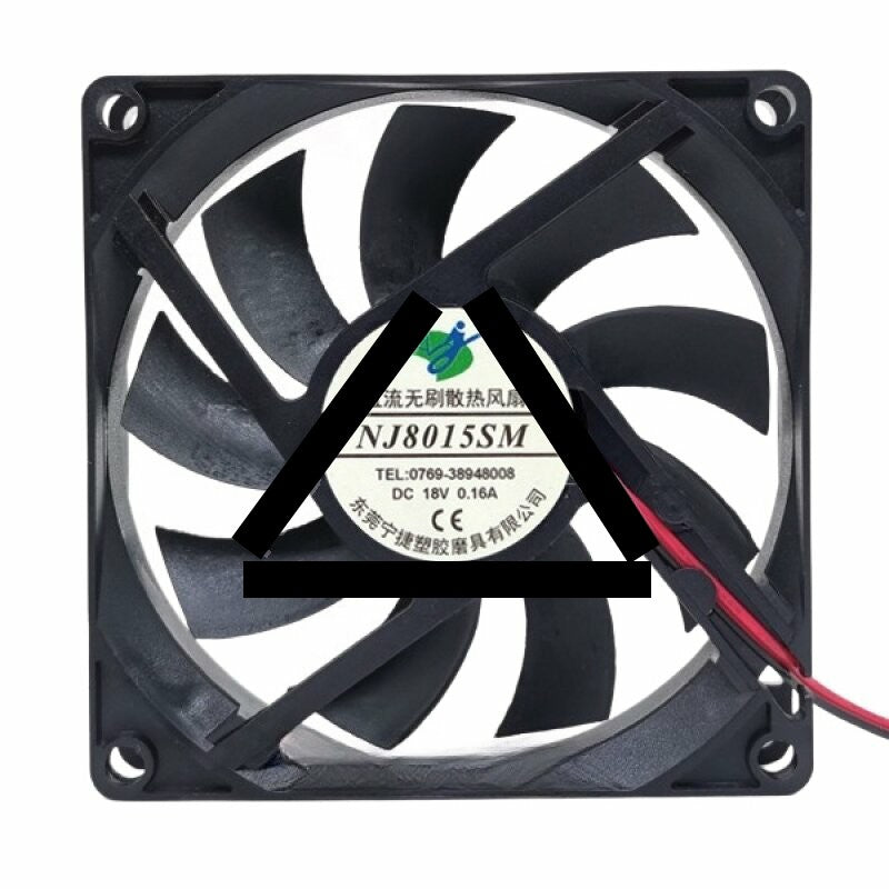 NJ NJ8015SM DC 18V 0.16A 2 Wires Axial Cooling Fan