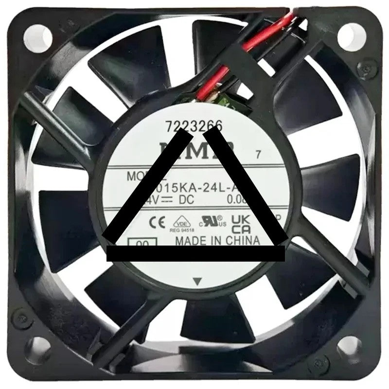 NMB 06015KA-24L-AA DC 24V 0.08A 2 Wires Axial Cooling Fan