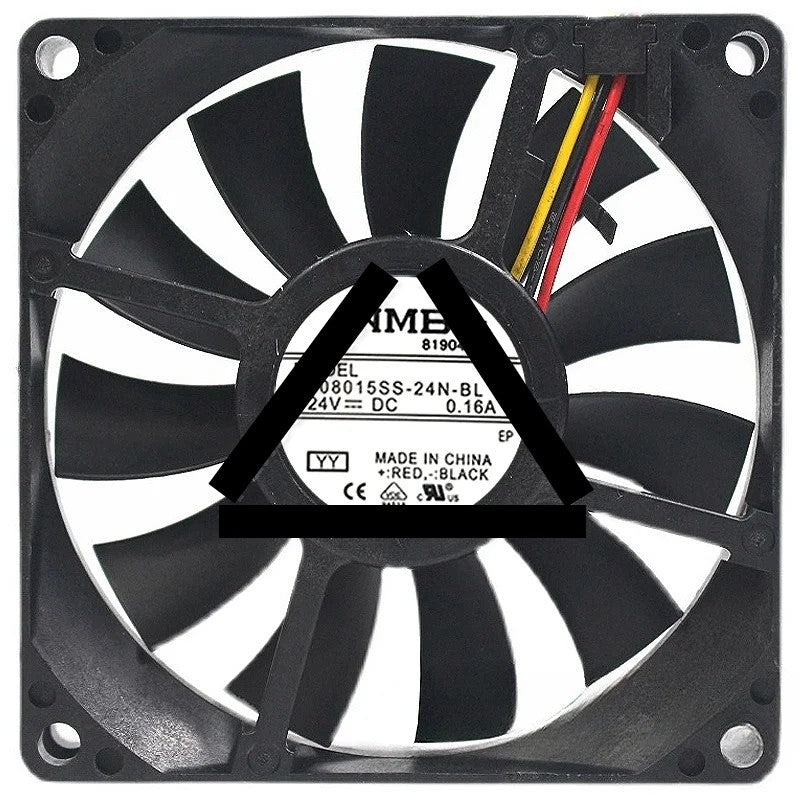 NMB 08015SS-24N-BL DC 24V 0.16A 3 Wires Axial Cooling Fan