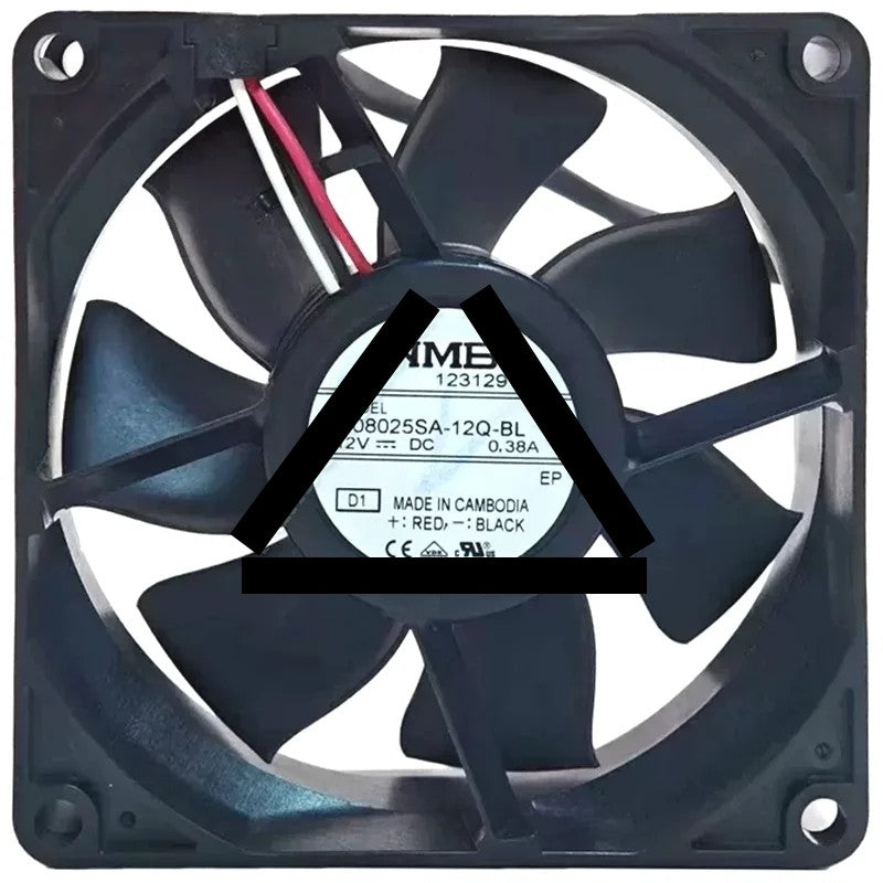 NMB 08025SA-12Q-BL DC 12V 0.38A 3 Wires Axial Cooling Fan