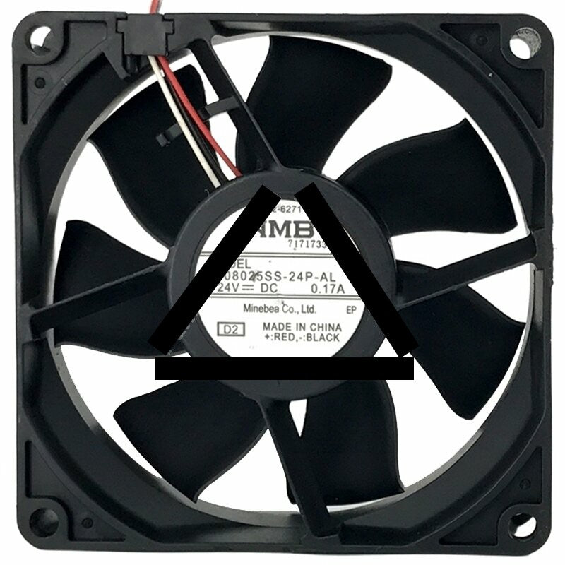 NMB 08025SS-24P-AL DC 24V 0.17A 2 Wires Axial Cooling Fan