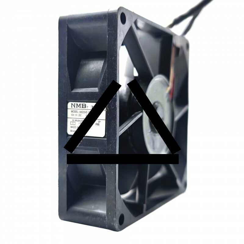 NMB 08025VE-12P-CUD DC 12V 0.68A 8025 IP68 Waterproof Axial Cooling Fan