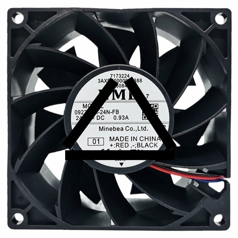 NMB 09238RA-24N-FB DC 24V 0.93A 2 Wires / 3 Wires Axial Cooling Fan