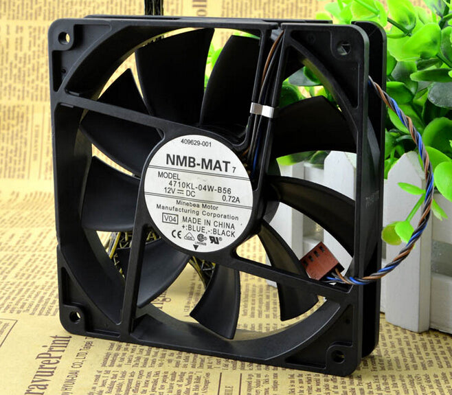 مروحة تحكم بدرجة الحرارة PWM بأربعة أسلاك NMB 12CM 120*120*25 12V 0.72A 4710KL-04W-B56