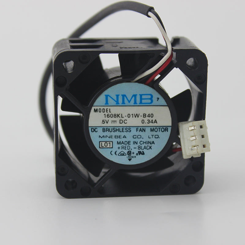 مروحة تبريد جهاز NMB 1608KL-01W-B40 بجهد 5 فولت و0.34 أمبير وسلكين ومفتاح تحويل