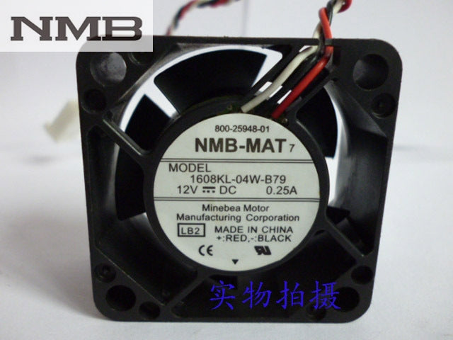 NMB 1608KL-04W-B79 LB2 DC 12V 0.25A Server Cooling Fan Server Square Fan 3-wire 40x40x20mm