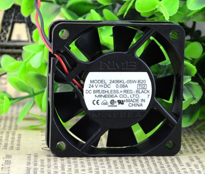 NMB 2406KL-05W-B20 6CM 24V 0.08A 6cm 2wire converter fan