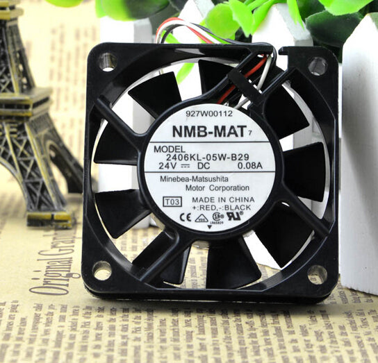 مروحة تبريد تحويل ثلاثية الأسلاك NMB 2406KL-05W-B29 24V 0.08A