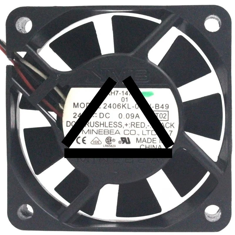 NMB 2406KL-05W-B49 24V 0.09A 3 Wires Axial Cooling Fan