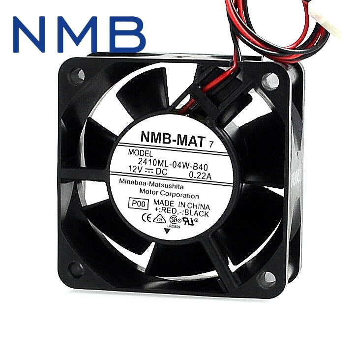NMB 2410ML-04W-B40 مروحة كروية مزدوجة أصلية 6 سم 12 فولت 0.22 أمبير ثنائية الأسلاك