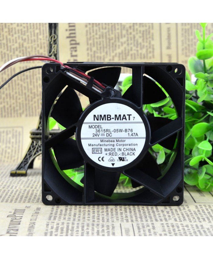 Original NMB 3615RL-05W-B76 9038 24V 1.47A 9CM control speed fan