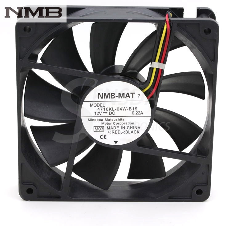 NMB 4710KL-04W-B19 12V 0.16A 12cm 120mm 12025 computer cpu inverter server case cooling chassis fans