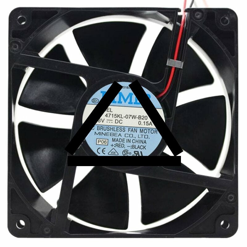 NMB 4715KL-07W-B20 48V 0.15A 2 Wires DC Brushless Axial Cooling Fan