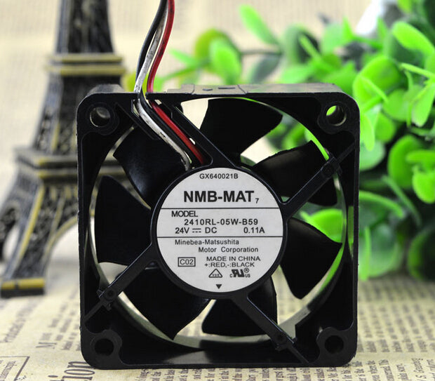 NMB 60*60*25 24V 0.11A 2410RL-05W-B59 6CM 3 wire inverter fan
