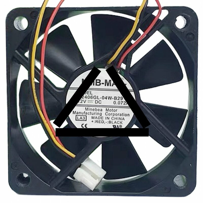 NMB-MAT 2406GL-04W-B29 DC 12V 0.072A 3 Wires 6015 Axial Cooling Fan