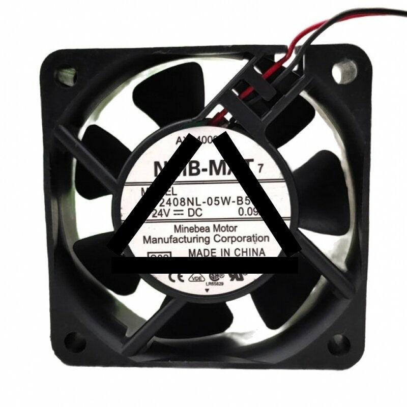 NMB-MAT 2408NL-05W-B50 DC 24V 0.09A 2 Wires Axial Cooling Fan