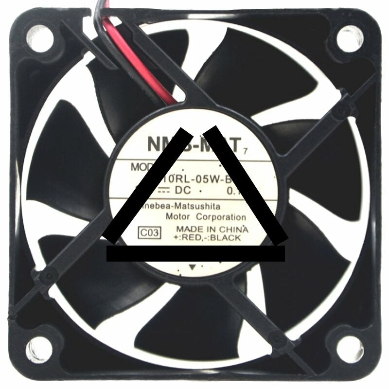 NMB-MAT 2410RL-05W-B60 DC 24V 0.12A 2 Wires Axial Cooling Fan