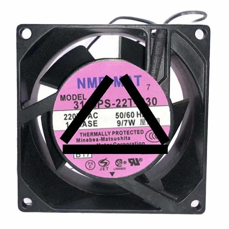 NMB-MAT 3115PS-22T-B30 AC 220V 9/7W 2 Wires Axial Cooling Fan