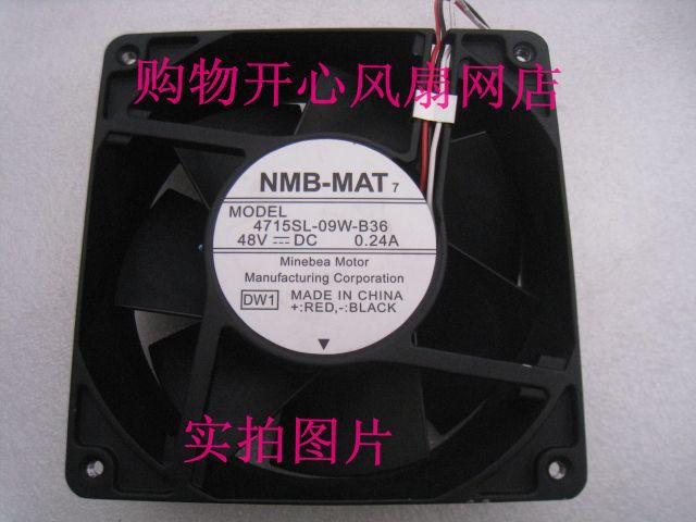 NMB-MAT 4715SL-09W-B36 Server Square Fan DC 48V 0.24A 120x120x38mm 3-wire