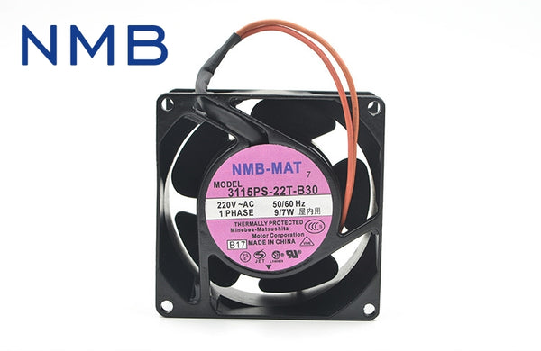 NMB Original 3115PS-22T-B30 AC 220V 9/7W 8038 80*80*38mm 3200RPM 2 Wires 50/60HZ Computer Blower Cooling Axial Fan