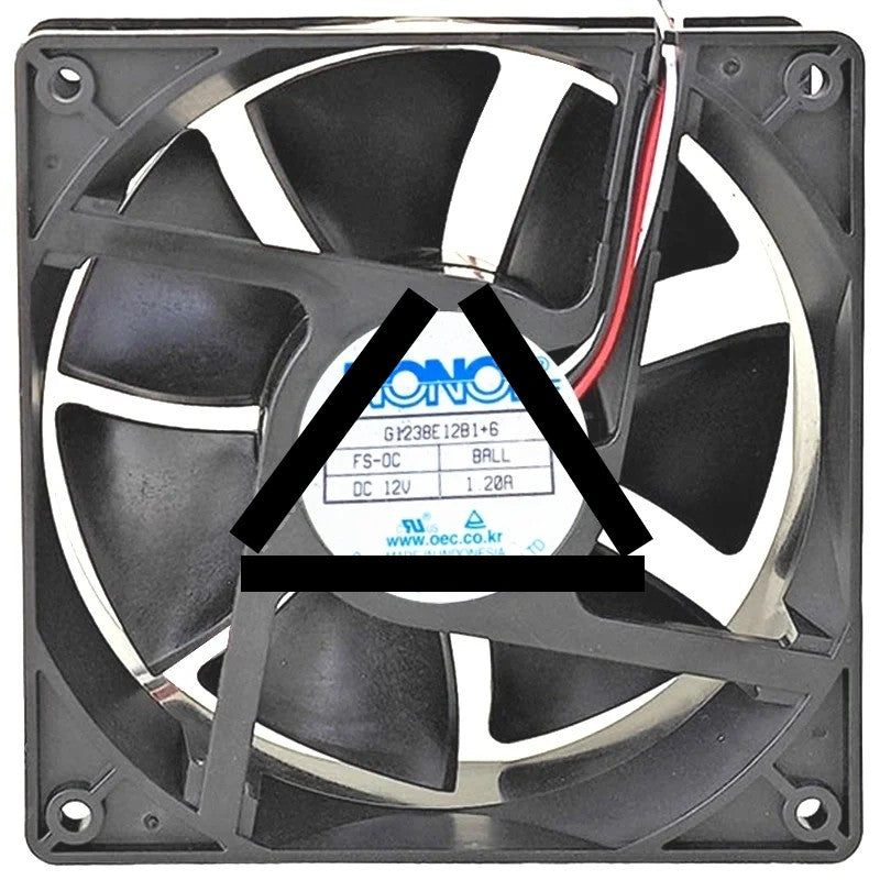 NONOI G1238E12B1+6 12V 1.20A 3 Wires Ball Bearing Cooling Fan