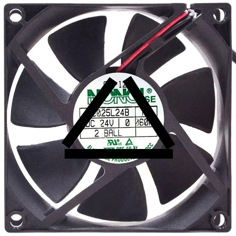 NONOIse A8025L24B-FH DC 24V 0.60A 2 Wires Ball Bearing Cooling Fan