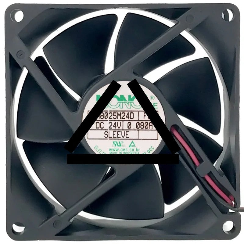 NONOIse A8025M24D FG DC 24V 0.080A 2 Wires Sleeve Bearing Cooling Fan