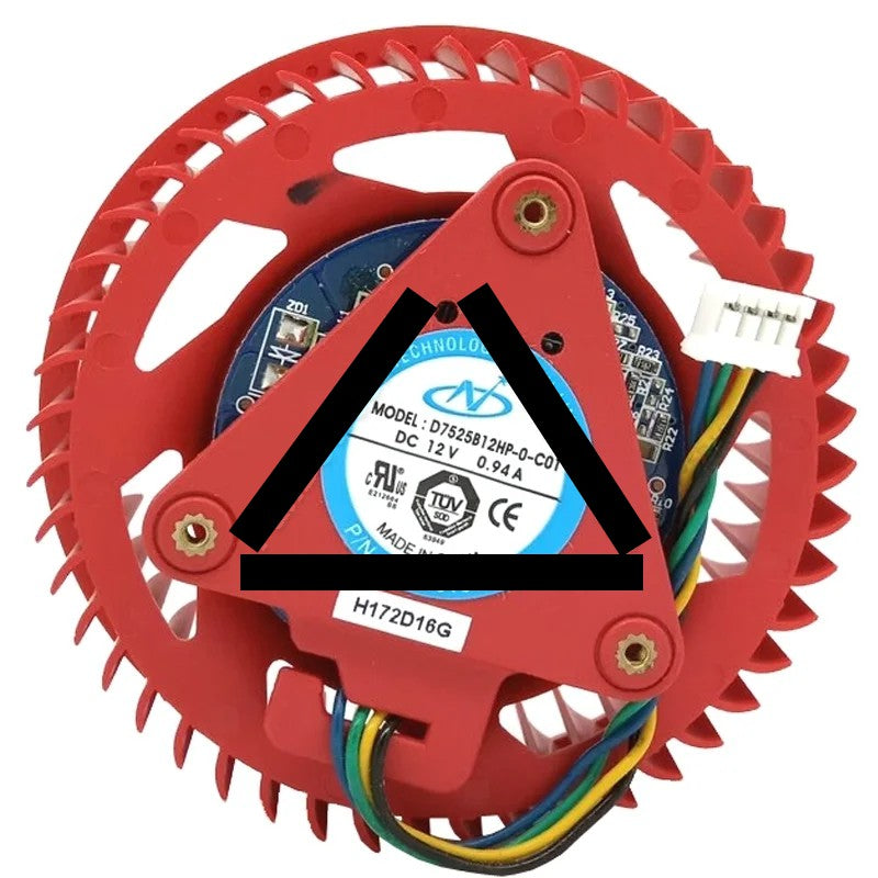 NTK D7525B12HP-0-C01 DC 12V 0.94A 4 Wires Axial Cooling Fan