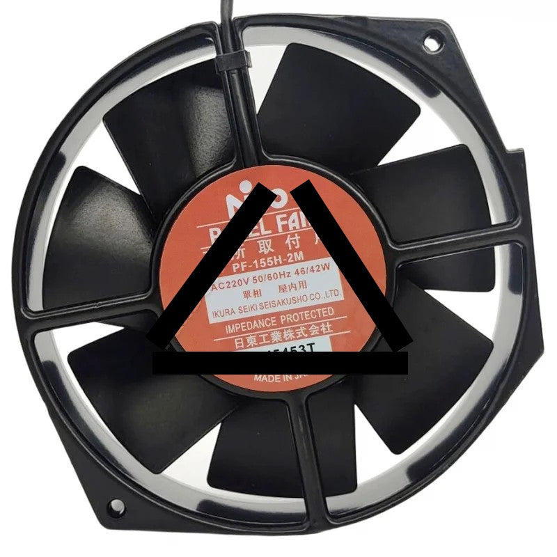 NTO PF-155H-2M 220V 46/42W 2 Wires Impedance Protected Cooling Fan
