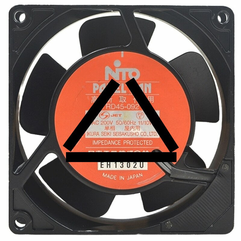 NTO RD45-092 AC 200V 11/10W 2 Wires Impedance Protected Axial Cooling Fan