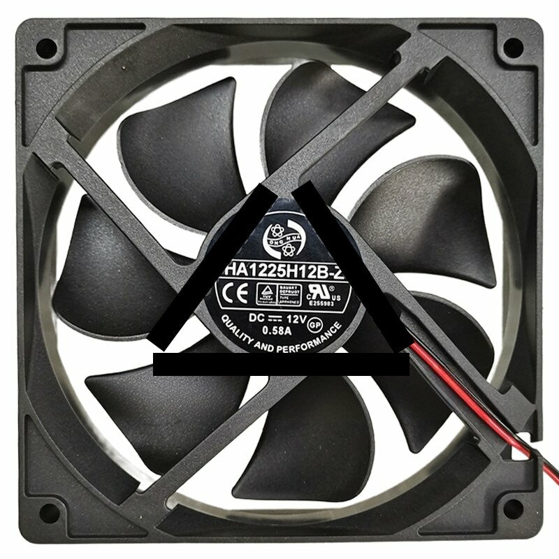 ONG HUA HA1225H12B-Z DC 12V 0.58A 2 Wires Axial Cooling Fan