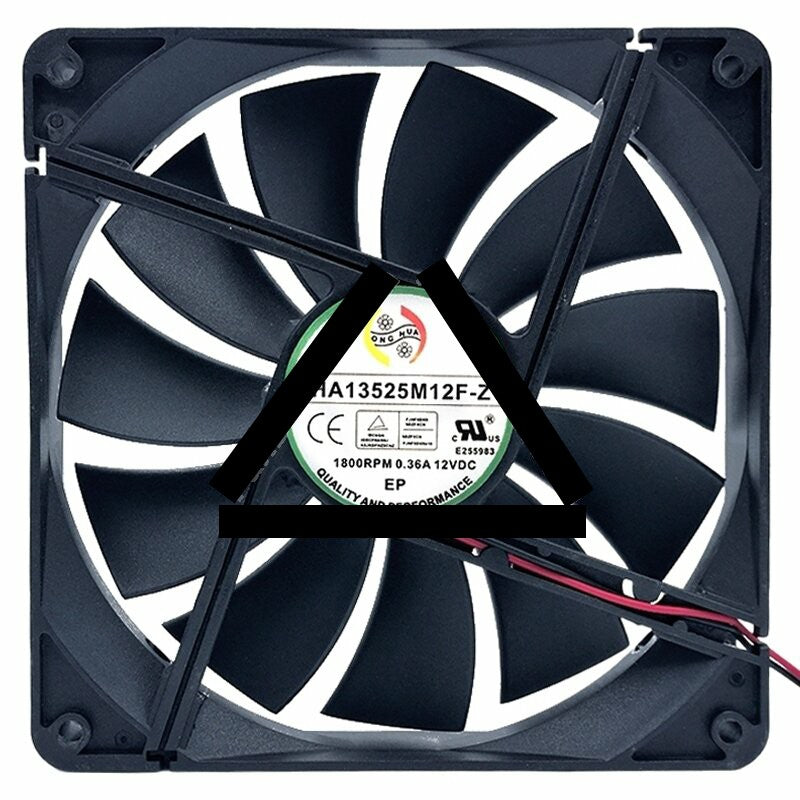 ONG HUA HA13525M12F-Z DC 12V 0.36A 2 Wires 1800RPM Axial Cooling Fan