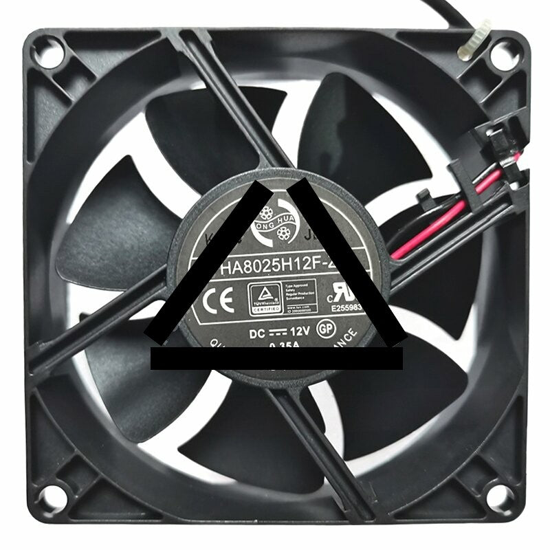ONG HUA HA8025H12F-Z DC 12V 0.35A 2 Wires 8025 Axial Cooling Fan