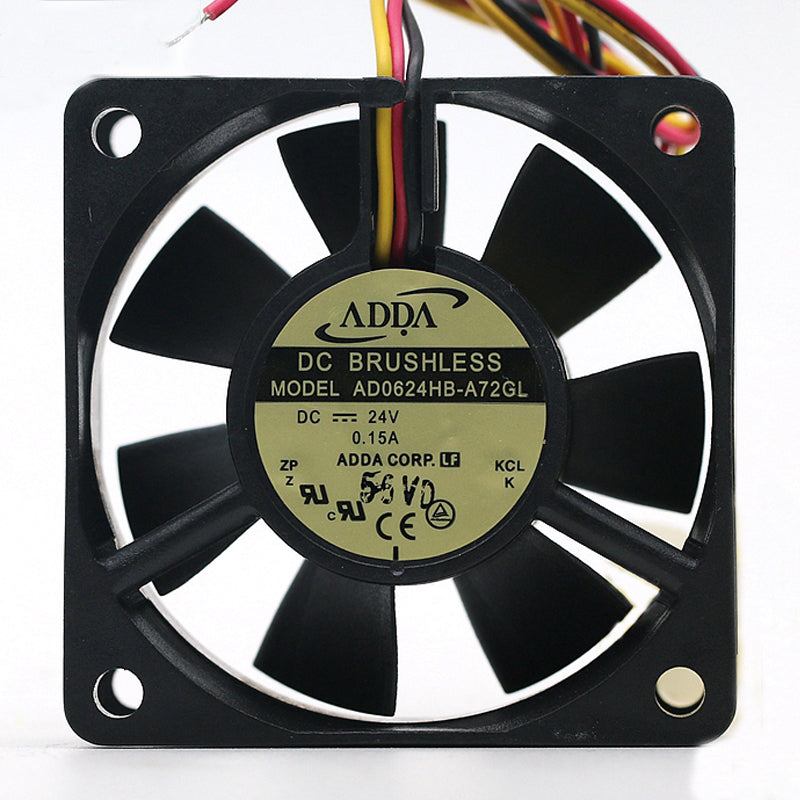 مروحة تبريد خادم العاكس الأصلية ADDA AD0624HB-A72GL 6025 24V 0.15A 6CM 3 أسلاك