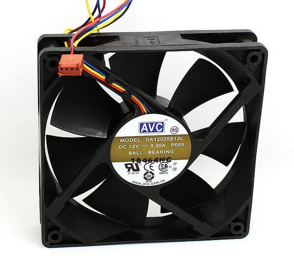 Original AVC 12025 0.30A 120*120*25MM DA12025B12LP005 DC 12V 4-pin PWM Temperature Control Fan