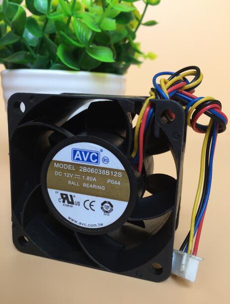 مروحة أصلية AVC 2B06038B12S 6038 60x60x38mm 12V 1.80A بأربعة خطوط فائقة الهدوء وعنيفة
