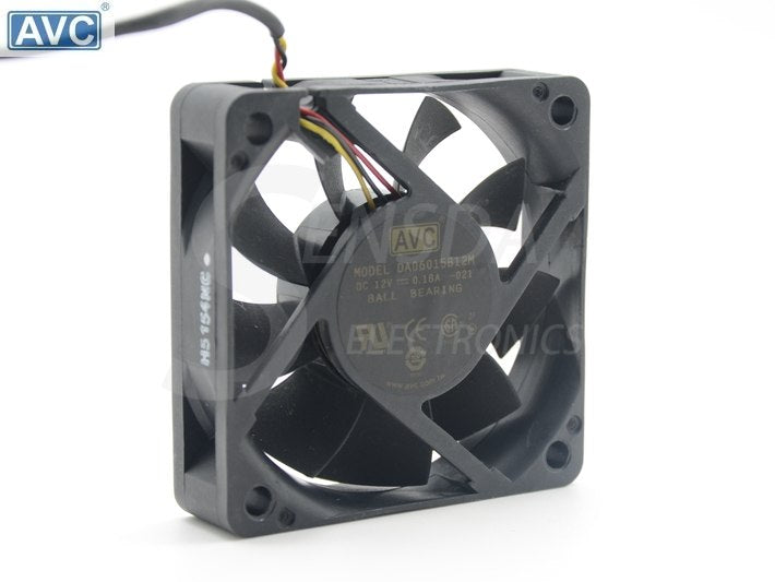 مروحة تبريد لجهاز تلفاز عاكس سيرفر محورية أصلية من AVC DA06015B12M مقاس 60*60*15 مم DC 12V 0.18A ذات 3 أسلاك