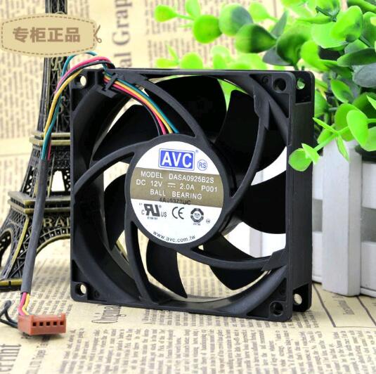 مروحة تحكم بالحرارة PWM رباعية الأسلاك أصلية AVC DASA0925B2S 12V 2.0A 9CM 90*90*25