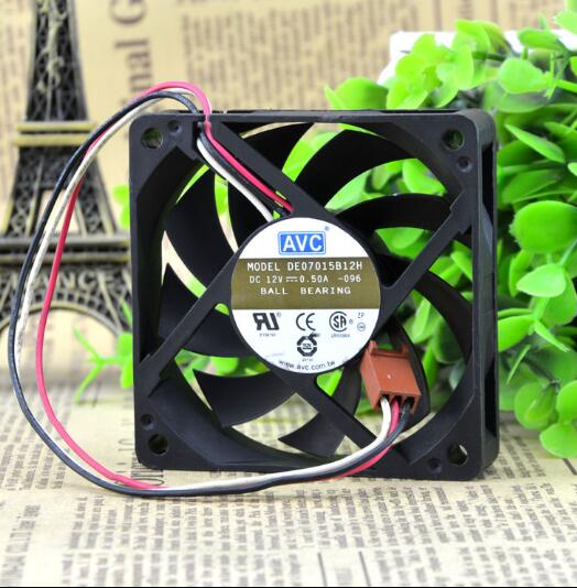 Original AVC DE07015B12H DC 12V 0.50A 7CM 70*70*15 3-wire CPU large wind cooling fan