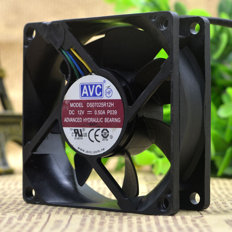 مروحة هيكل أصلية من AVC DS07025R12H 12V 0.50A 7CM 7025 ذات 4 أسلاك