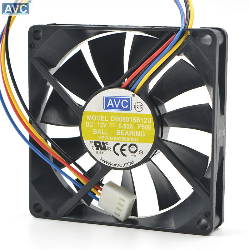 مروحة تبريد كمبيوتر AVC DS08015B12U الأصلية 80*80*15 12 فولت 0.60 أمبير PWM لهيكل الكمبيوتر